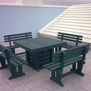 Lapa Set 8-seater with 4 separate benches with backs